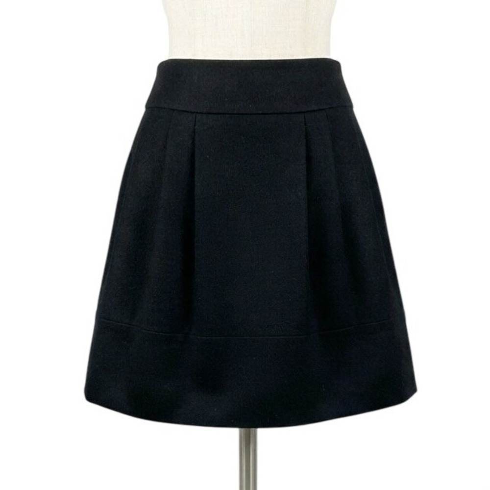 Vince Pleated A-Line Skirt Women 2 Black Wool Angora Blend Pockets V068030110